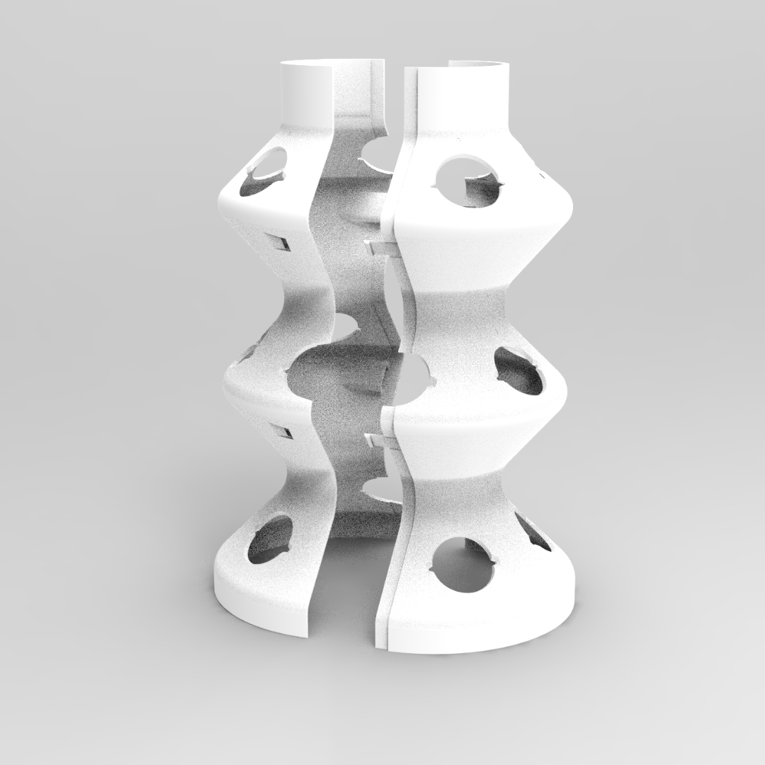 A single monstera leaf in a clear glass vase against a white background.