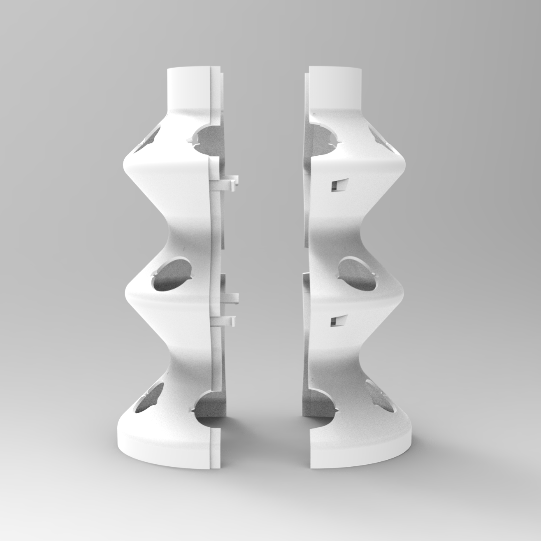 A single green leaf against a white background.